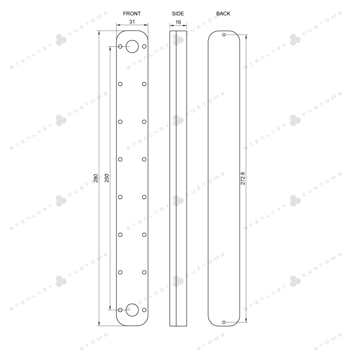 CubeTube 280mm - Acryl - Stealkeycustoms.de