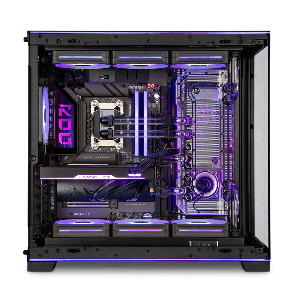 G1/4 inch ports layout Stealkey Crossflow II EVO RGB Distroplate