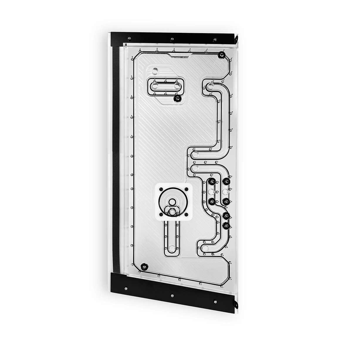 Stealkey NV9 Distroplate montiert im Phanteks NV9 Gehäuse mit Custom Wasserkühlung