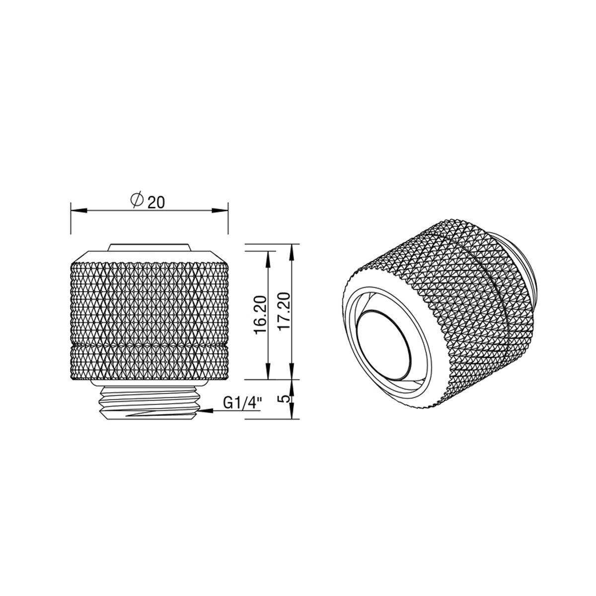 SK ST Fitting 13/10 mm G1/4 - Black