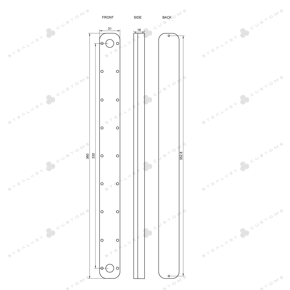 CubeTube 360mm - Acryl - Stealkeycustoms.de